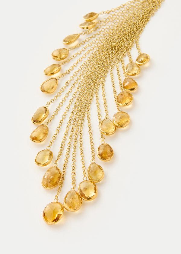 Pippa Small 18kt Gold Vermeil PSTM Afghanistan Sussana Citrine Fringe Necklace