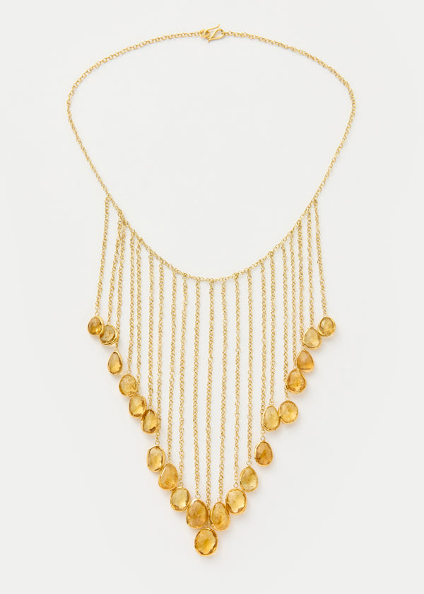 pippa small 18kt Gold Vermeil PSTM Afghanistan Sussana Citrine Fringe Necklace