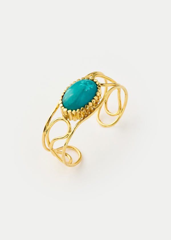 Pippa Small 18kt Gold Vermeil PSTM Afghanistan Turquoise Anisa Cuff