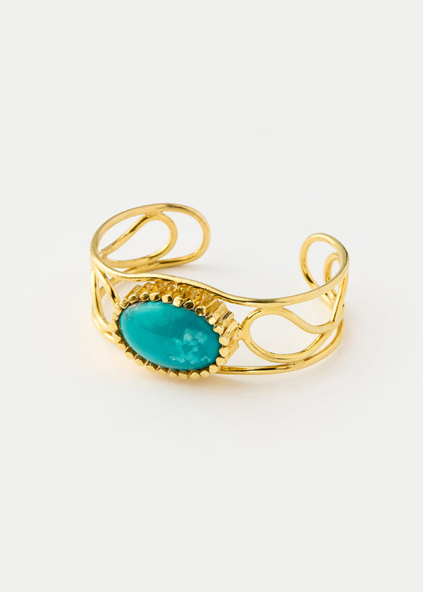pippa small 18kt Gold Vermeil PSTM Afghanistan Turquoise Anisa Cuff