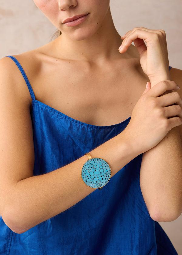 Pippa Small 18kt Gold Vermeil PSTM Afghanistan Turquoise Rahel Cuff