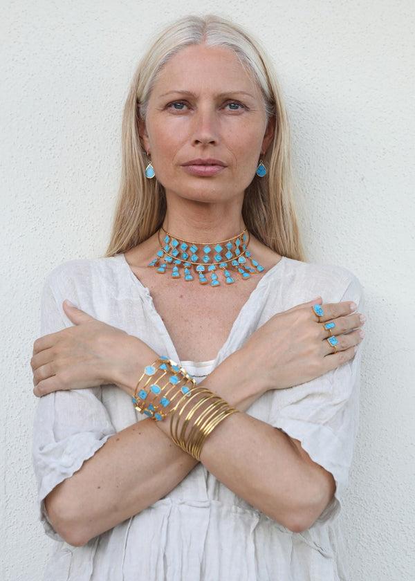 Pippa Small 18kt Gold Vermeil PSTM Afghanistan Turquoise Zuhra Necklace