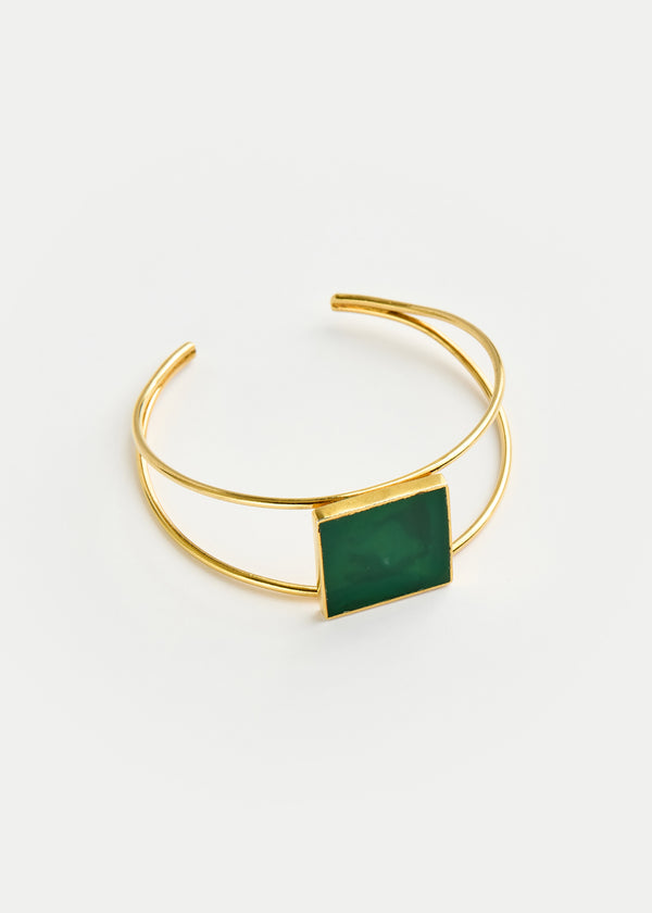 Pippa Small 18kt Gold Vermeil PSTM Afghanistan Zindagi Green Agate Marwa Cuff