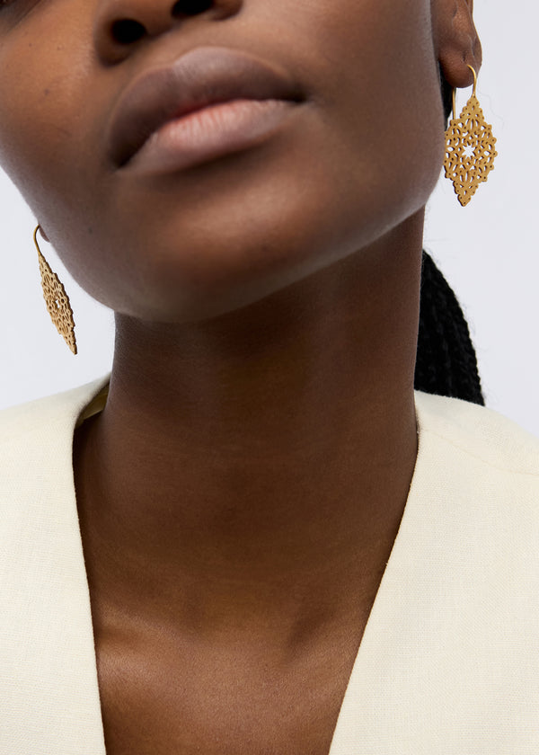 Pippa Small 18kt Gold Vermeil PSTM Jordan Sahlan Elongated Hook Earrings