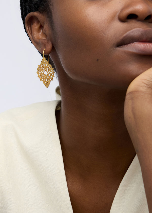 Pippa Small 18kt Gold Vermeil PSTM Jordan Sahlan Elongated Hook Earrings