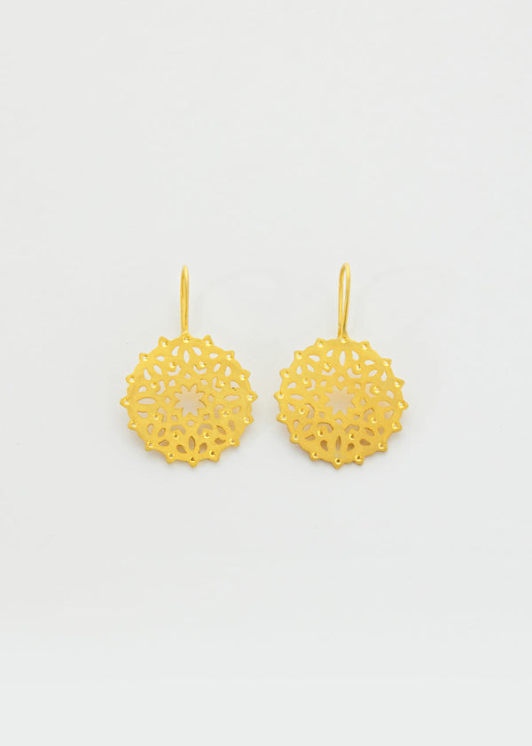 Pippa Small 18kt Gold Vermeil PSTM Jordan Sahlan Round Single Drop Hook Earrings