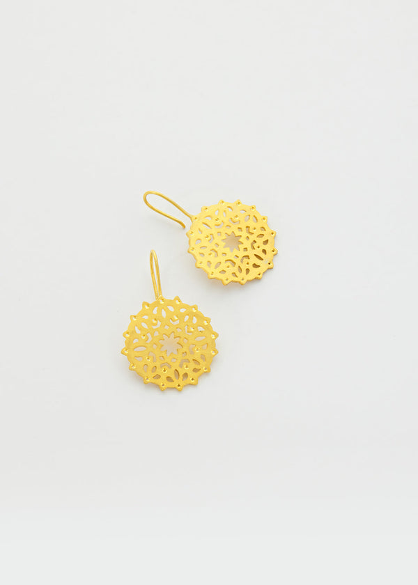 pippa small 18kt Gold Vermeil PSTM Jordan Sahlan Round Single Drop Hook Earrings