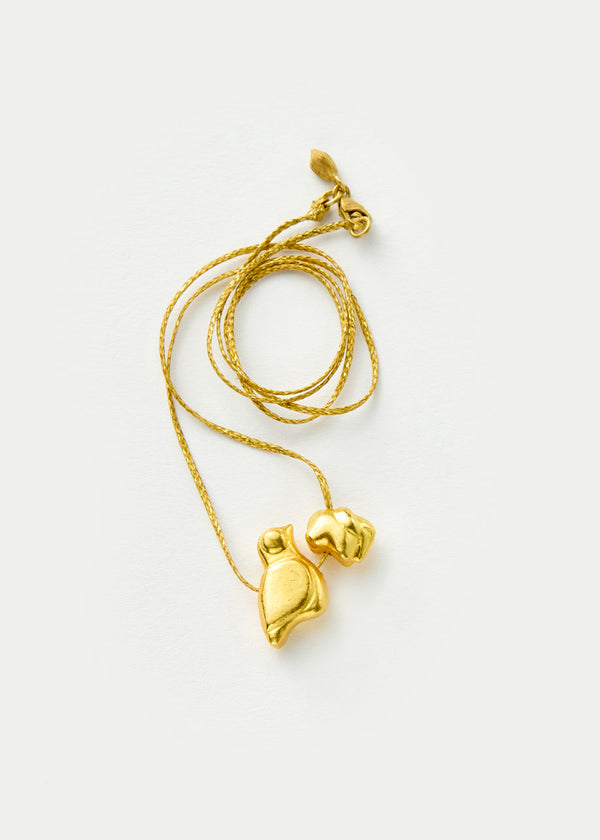 Pippa Small 18kt Gold We Are Everything Bird & Elephant Cluster On Cord