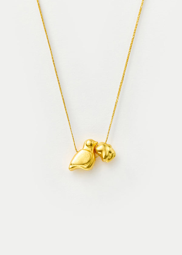 pippa small 18kt Gold We Are Everything Bird & Elephant Cluster on Cord