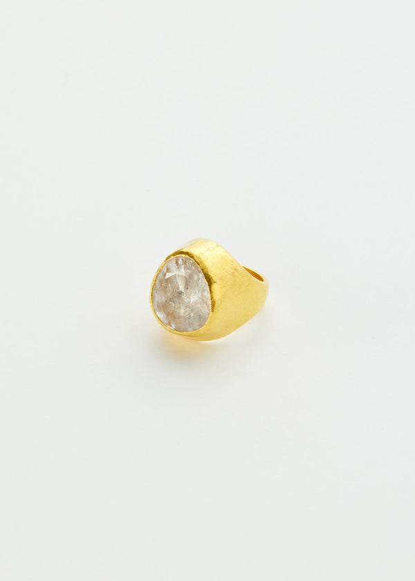 pippa small 22kt Gold Theia Mughal Crystal Tibetan Ring