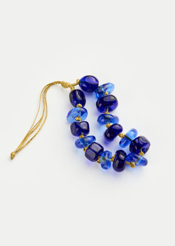 Pippa Small Azaz Tonal Blues Glass Multi Beaded Bracelet