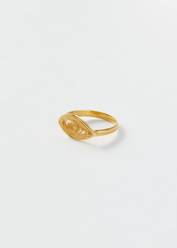 Pippa Small 18kt Colombian Gold Filigree Eye Ring