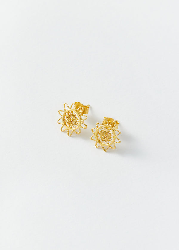 Pippa Small 18kt Colombian Gold Filigree Sun Studs