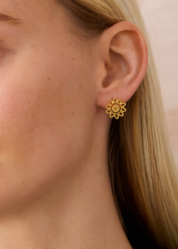 Pippa Small 18kt Colombian Gold Filigree Sun Studs