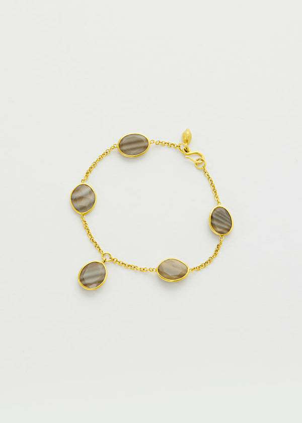 pippa small 18kt Gold Agate Five Stone Bracelet