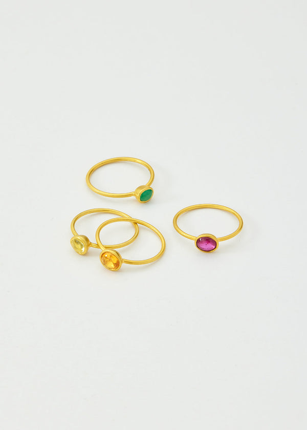 Pippa Small 18kt Gold Anemone Fire Opal Cup Ring