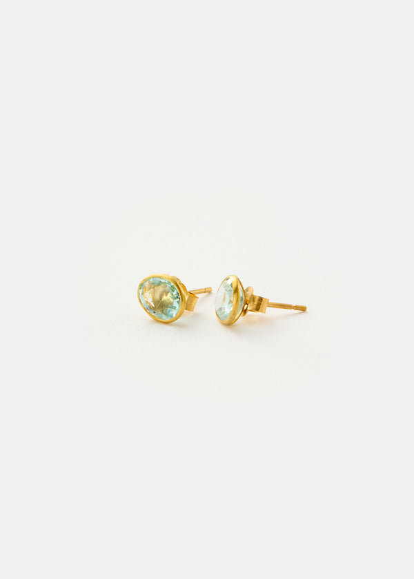 Pippa Small 18kt Gold Aquamarine Classic Studs
