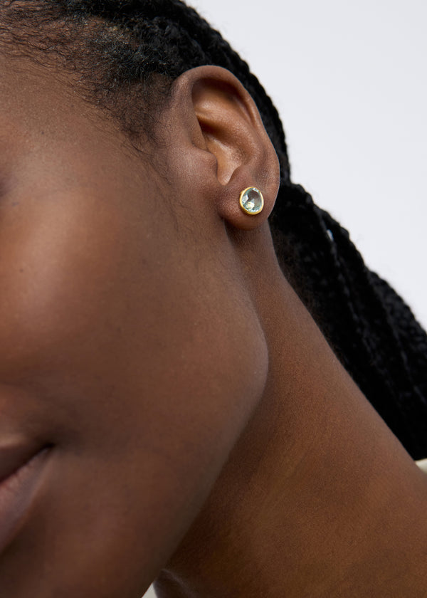 Pippa Small 18kt Gold Aquamarine Classic Studs