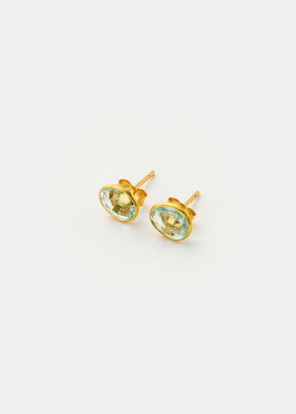 pippa small 18kt Gold Aquamarine Classic Studs