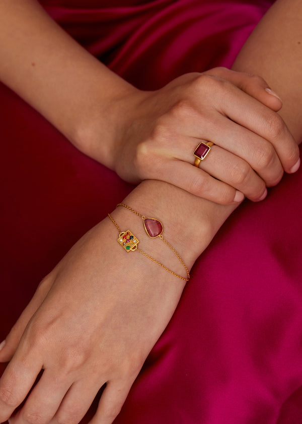 Pippa Small 18kt Gold Baby Navaratna Bracelet