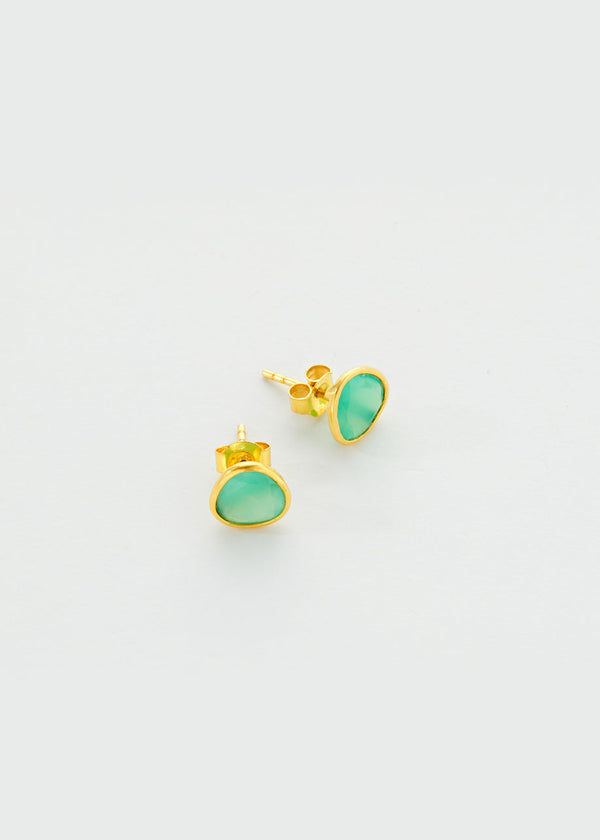 Pippa Small 18kt Gold Chrysoprase Classic Studs