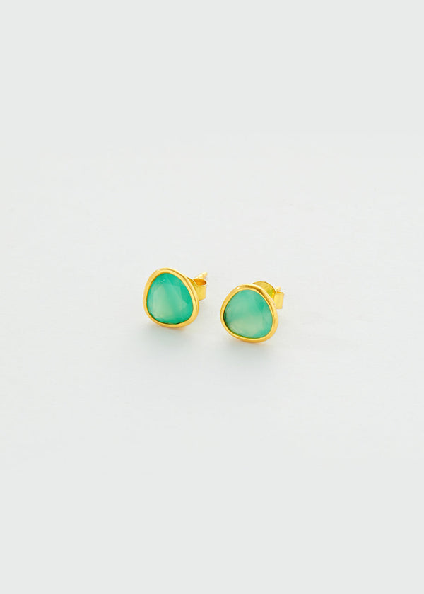pippa small 18kt Gold Chrysoprase Classic Studs