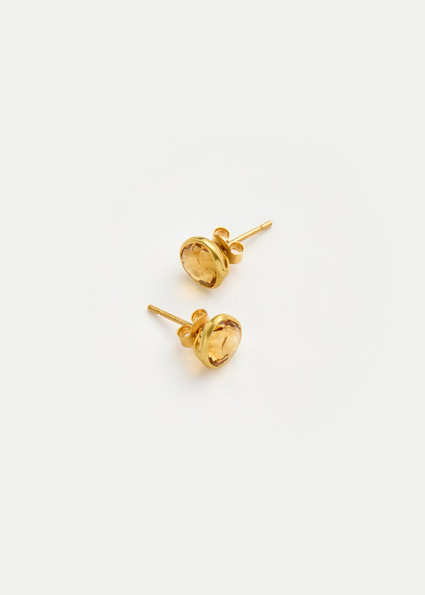 Pippa Small 18kt Gold Citrine Classic Studs