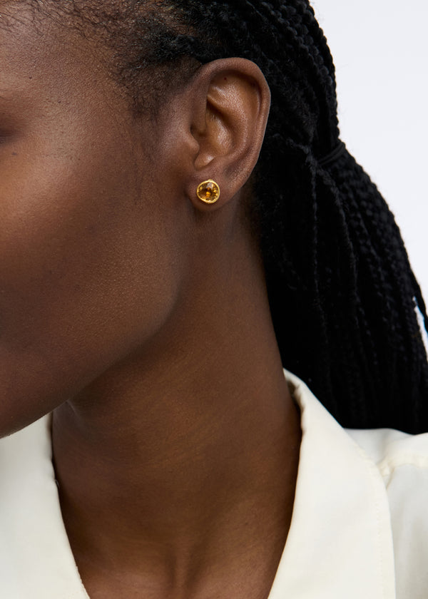 Pippa Small 18kt Gold Citrine Classic Studs