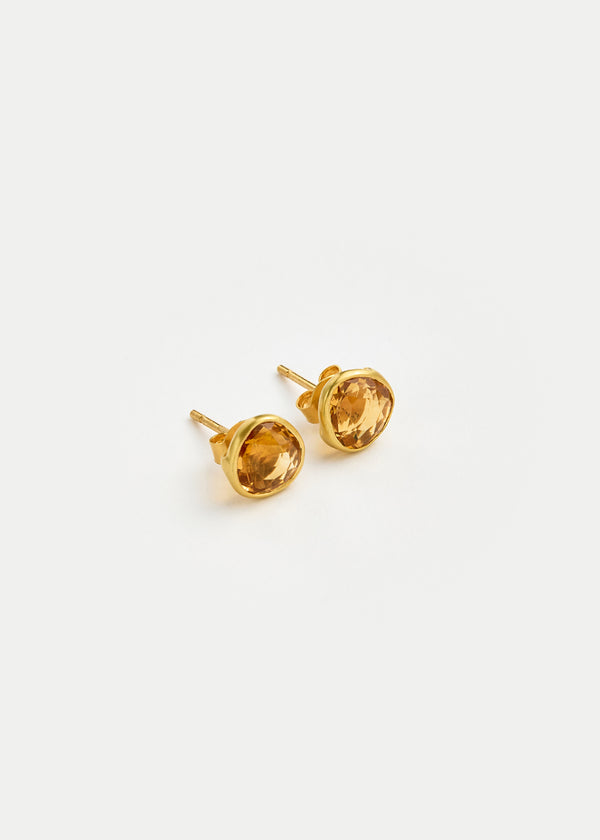 pippa small 18kt Gold Citrine Classic Studs