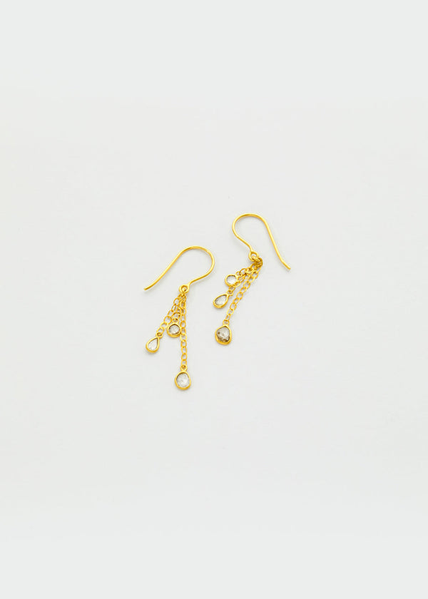 Pippa Small 18kt Gold Diamond Dew Drop Earrings