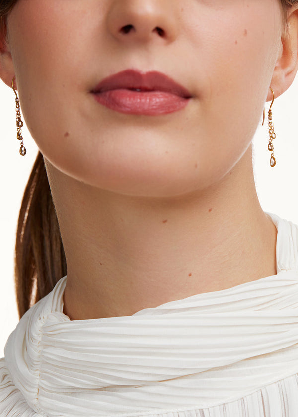 Pippa Small 18kt Gold Diamond Dew Drop Earrings