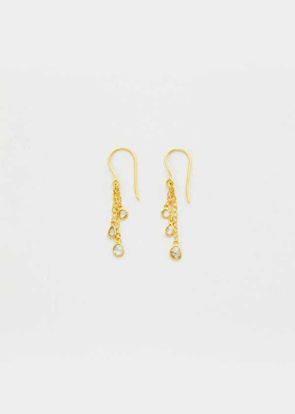 pippa small 18kt Gold Diamond Dew Drop Earrings