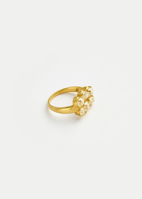 Pippa Small 18kt Gold Diamond Grid Ring