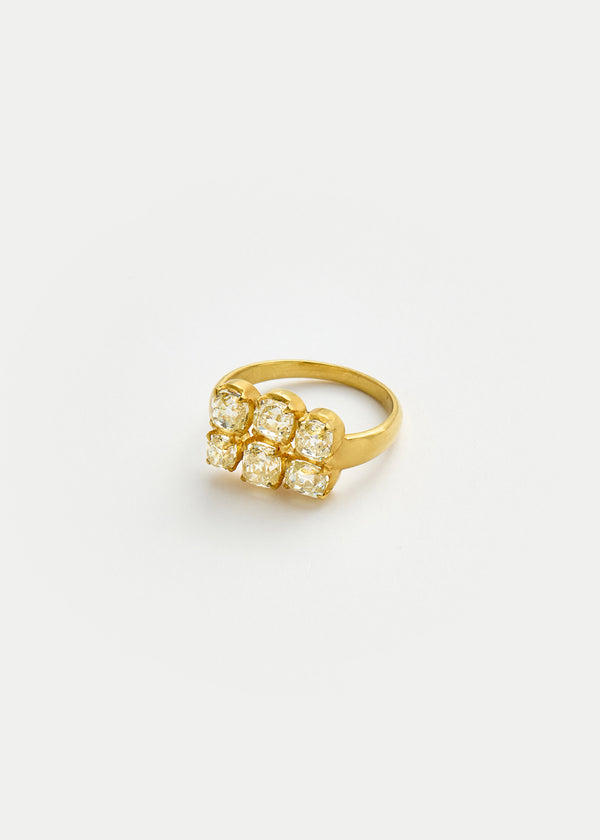 pippa small 18kt Gold Diamond Grid Ring