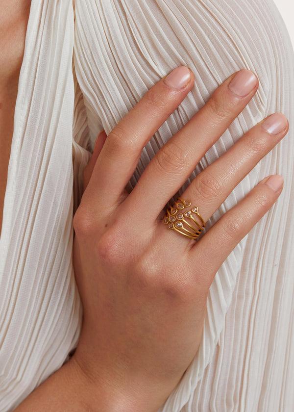 Pippa Small 18kt Gold Diamond Large Almost Ring