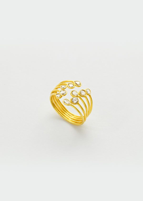 pippa small 18kt Gold Diamond Large Almost Ring