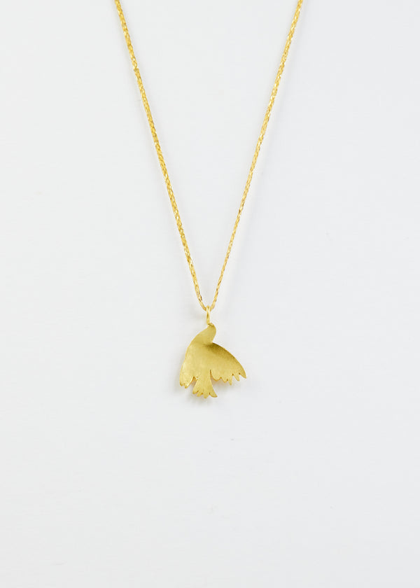 pippa small 18kt Gold Dove of Peace Amulet on Cord