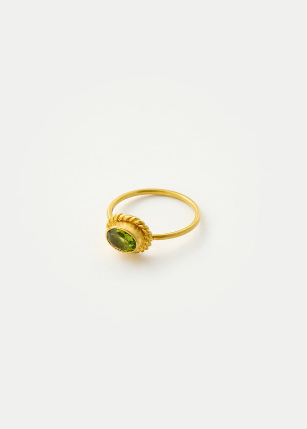 Pippa Small 18kt Gold Green Tourmaline Cup Ring