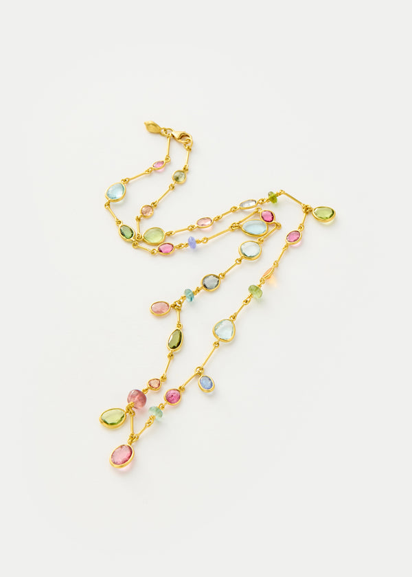 Pippa Small 18kt Gold Hanabi Mixed Stones Necklace
