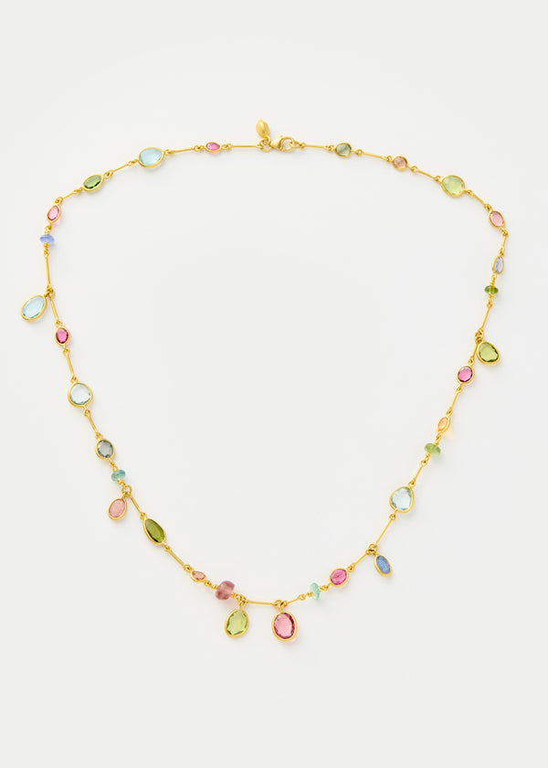 pippa small 18kt Gold Hanabi Mixed Stones Necklace
