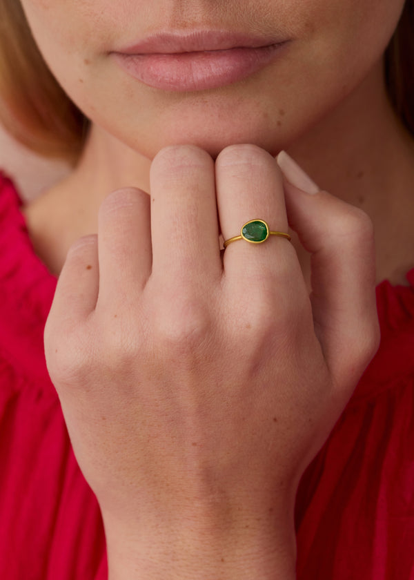 Pippa Small 18kt Gold Hanabi Tsavorite Cup Ring