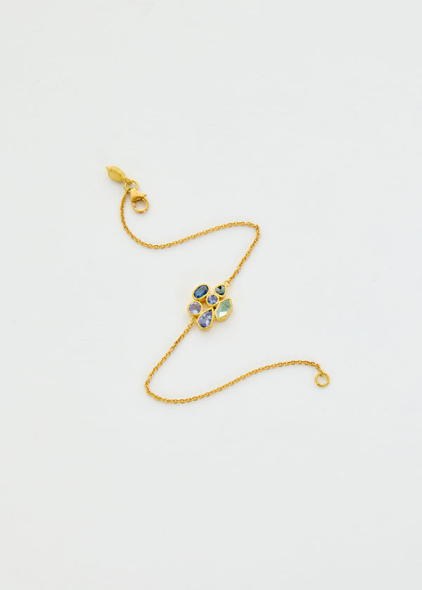 Pippa Small 18kt Gold Indigo Cluster Bracelet