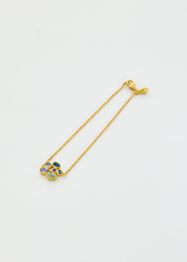 Pippa Small 18kt Gold Indigo Cluster Bracelet