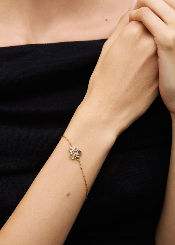 Pippa Small 18kt Gold Indigo Cluster Bracelet