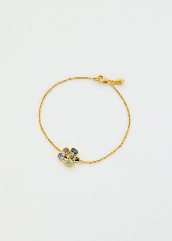 pippa small 18kt Gold Indigo Cluster Bracelet
