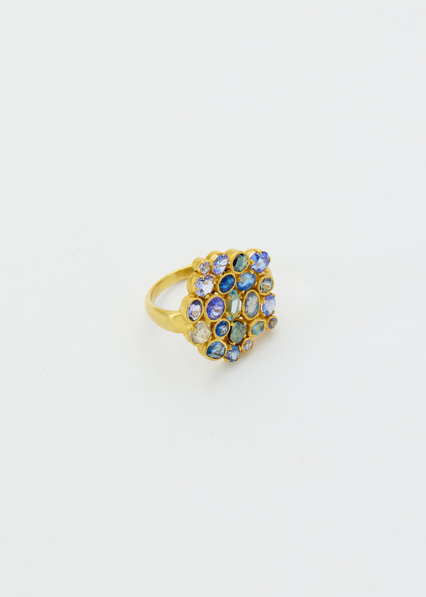 Pippa Small 18kt Gold Indigo Large Cluster Ring
