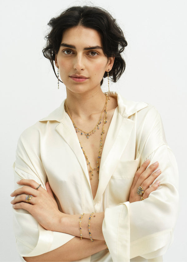 Pippa Small 18kt Gold Indigo Large Cluster Ring