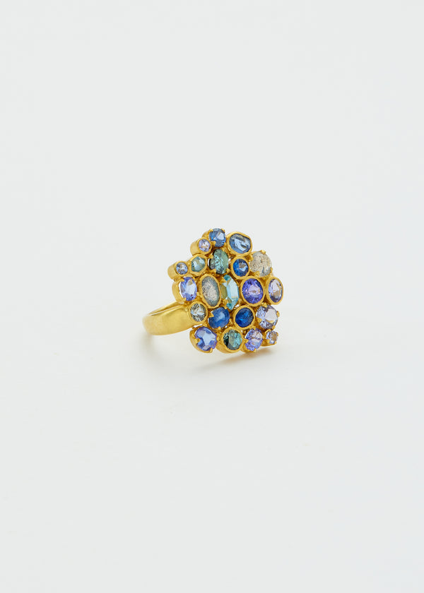 pippa small 18kt Gold Indigo Large Cluster Ring