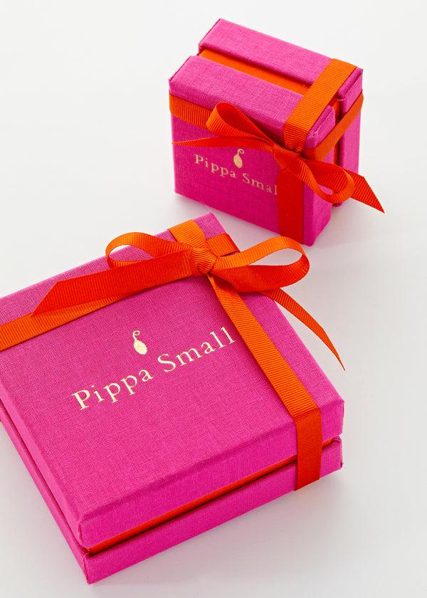 Pippa Small 18kt Gold Indigo Three Drop Earrings