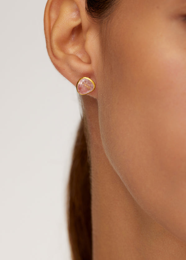 Pippa Small 18kt Gold Kunzite Classic Studs